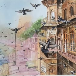 misty morning (water color)16.54x23.39 inches