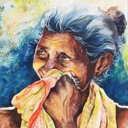 wrinkle of experiance(water color) size 23.39x33.11inch
